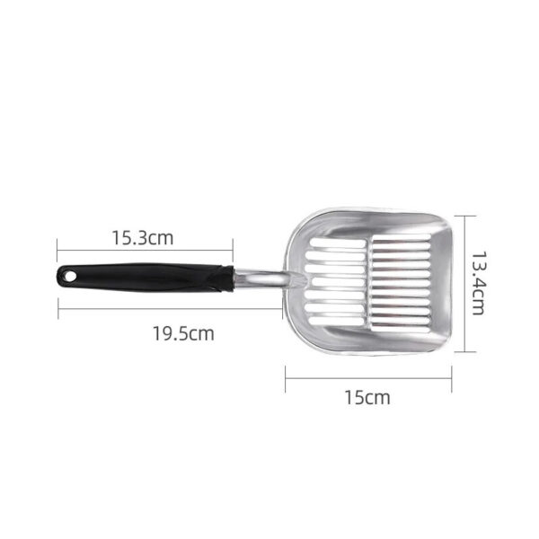 PP Plastic Handle Aluminum Alloy Metal Cat Litter Scoop - Image 2